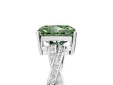 White gold Fancy Green Radiant  Solitaire Twisted Pave Diamond Ring with Four-Prong Setting_18