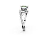 White gold Fancy Green Radiant  Solitaire with Pavé Twist Band and Four-Prong Setting_74