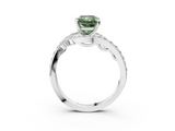 White gold Fancy Green Radiant  Solitaire with Pavé Twist Band and Four-Prong Setting_75