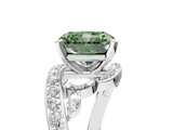 White gold Fancy Green Radiant  Solitaire with Pavé Twist Band and Four-Prong Setting_83