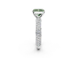 White gold Fancy Green Radiant  Solitaire with Pave Band and Four-Prong Setting_5