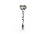 White gold Fancy Green Radiant  Solitaire with Side Baguettes and Channel Set Band_61