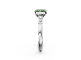 White gold Fancy Green Radiant  Solitaire with Tapered Baguette Side Stones on a Classic Band with Four-Prong Setting_118