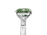 White gold Fancy Green Radiant  Solitaire with Tapered Baguette Side Stones on a Classic Band with Four-Prong Setting_120