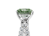 White gold Fancy Green Radiant  Three-Stone Diamond Ring with Pavé Split Shank and Four-Prong Setting_96