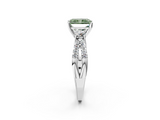 White gold Fancy Green Radiant  Three-Stone Diamond Ring with Pavé Split Shank and Four-Prong Setting_98
