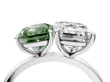 White gold Fancy Green Radiant  and Emerald Cut Toi Moi Ring with Prong Setting_50