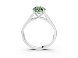 White gold Fancy Green Round  Brilliant Channel-Set Solitaire Ring with Four-Prong Setting_23
