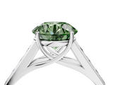 White gold Fancy Green Round  Brilliant Channel-Set Solitaire Ring with Four-Prong Setting_24