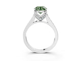 White gold Fancy Green Round  Brilliant Cut Diamond Engagement Ring with Pavé Band and Four-Prong Setting_76