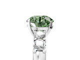 White gold Fancy Green Round  Brilliant Cut Diamond Five-Stone Prong Set Engagement Ring with Channel Band_8