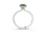 White gold Fancy Green Round  Brilliant Pavé Band Solitaire with Four-Prong Setting_61