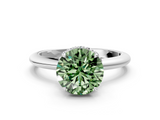 White gold Fancy Green Round  Brilliant Solitaire Engagement Ring with Six-Prong Setting and Classic Band_20