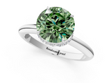White gold Fancy Green Round  Brilliant Solitaire Engagement Ring with Six-Prong Setting and Classic Band_21