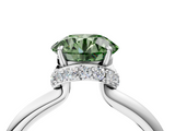 White gold Fancy Green Round  Brilliant Solitaire Engagement Ring with Six-Prong Setting and Classic Band_24