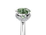 White gold Fancy Green Round  Brilliant Solitaire Engagement Ring with Six-Prong Setting and Classic Band_25