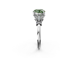 White gold Fancy Green Round  Brilliant Solitaire with Pave Band and Four-Prong Setting_22