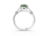 White gold Fancy Green Round  Brilliant Solitaire with Pave Band and Four-Prong Setting_23