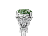 White gold Fancy Green Round  Brilliant Solitaire with Pave Band and Four-Prong Setting_25
