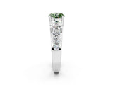 White gold Fancy Green Round  Brilliant Solitaire with Side Stones on a Pave Band and Four-Prong Setting_17