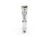 White gold Fancy Green Round  Brilliant Solitaire with Side Stones on a Pave Band and Four-Prong Setting_74