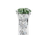 White gold Fancy Green Round Cut Brilliant Diamond Pavé Band with Six-Prong Setting_17