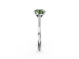 White gold Fancy Green Round  Cut Channel Set Solitaire Engagement Ring with Four-Prong Setting_230