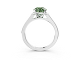 White gold Fancy Green Round  Cut Channel Set Solitaire Engagement Ring with Four-Prong Setting_231