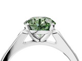 White gold Fancy Green Round  Cut Channel Set Solitaire Engagement Ring with Four-Prong Setting_232