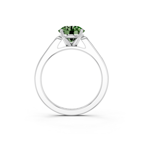 White gold Fancy Green Round  Cut Channel Set Solitaire Engagement Ring with Four-Prong Setting_79