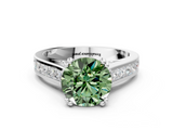White gold Fancy Green Round  Cut Channel Set Solitaire Engagement Ring with Prong Setting_20