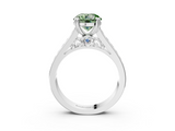 White gold Fancy Green Round  Cut Channel Set Solitaire Engagement Ring with Prong Setting_23