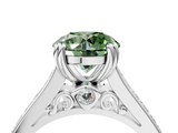 White gold Fancy Green Round  Cut Channel Set Solitaire Engagement Ring with Prong Setting_24