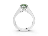 White gold Fancy Green Round Cut Cut Channel Set Solitaire Ring with Four-Prong Setting_15