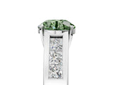 White gold Fancy Green Round Cut Cut Channel Set Solitaire Ring with Four-Prong Setting_17