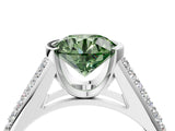 White gold Fancy Green Round Cut Cut Diamond Channel Set Pave Band with Tension Prong Setting_4