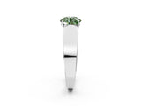 White gold Fancy Green Round Cut Cut Diamond Channel Set Solitaire Ring with Four-Prong Setting_86