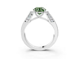White gold Fancy Green Round Cut Cut Diamond Channel Set Solitaire Ring with Four-Prong Setting_87