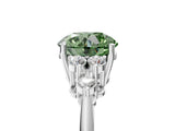 White gold Fancy Green Round Cut Cut Diamond Cluster Ring with Solitaire Band and Four-Prong Setting_53