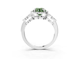 White gold Fancy Green Round Cut Cut Halo Diamond Infinity Band with Four-Prong Setting_3