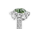 White gold Fancy Green Round Cut Cut Halo Diamond Pavé Engagement Ring with Milgrain Detailing_17