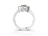 White gold Fancy Green Round Cut Cut Halo Pavé Diamond Ring_3