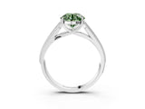White gold Fancy Green Round Cut Cut Pave Split Shank Engagement Ring with Four-Prong Setting_15