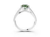 White gold Fancy Green Round Cut Cut Pave Split Shank Engagement Ring with Four-Prong Setting_3