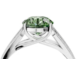 White gold Fancy Green Round Cut Cut Pave Split Shank Engagement Ring with Four-Prong Setting_4