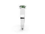 White gold Fancy Green Round Cut Diamond Channel Set Solitaire Ring with Four-Prong Setting_28