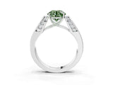 White gold Fancy Green Round Cut Diamond Channel Set Solitaire Ring with Four-Prong Setting_29