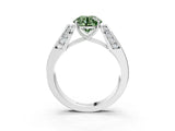 White gold Fancy Green Round Cut Diamond Channel Set Solitaire Ring with Four-Prong Setting_55