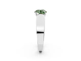 White gold Fancy Green Round Cut Diamond Channel Set Solitaire Ring with Four-Prong Setting_56