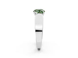 White gold Fancy Green Round Cut Diamond Channel Set Solitaire Ring with Four-Prong Setting_60